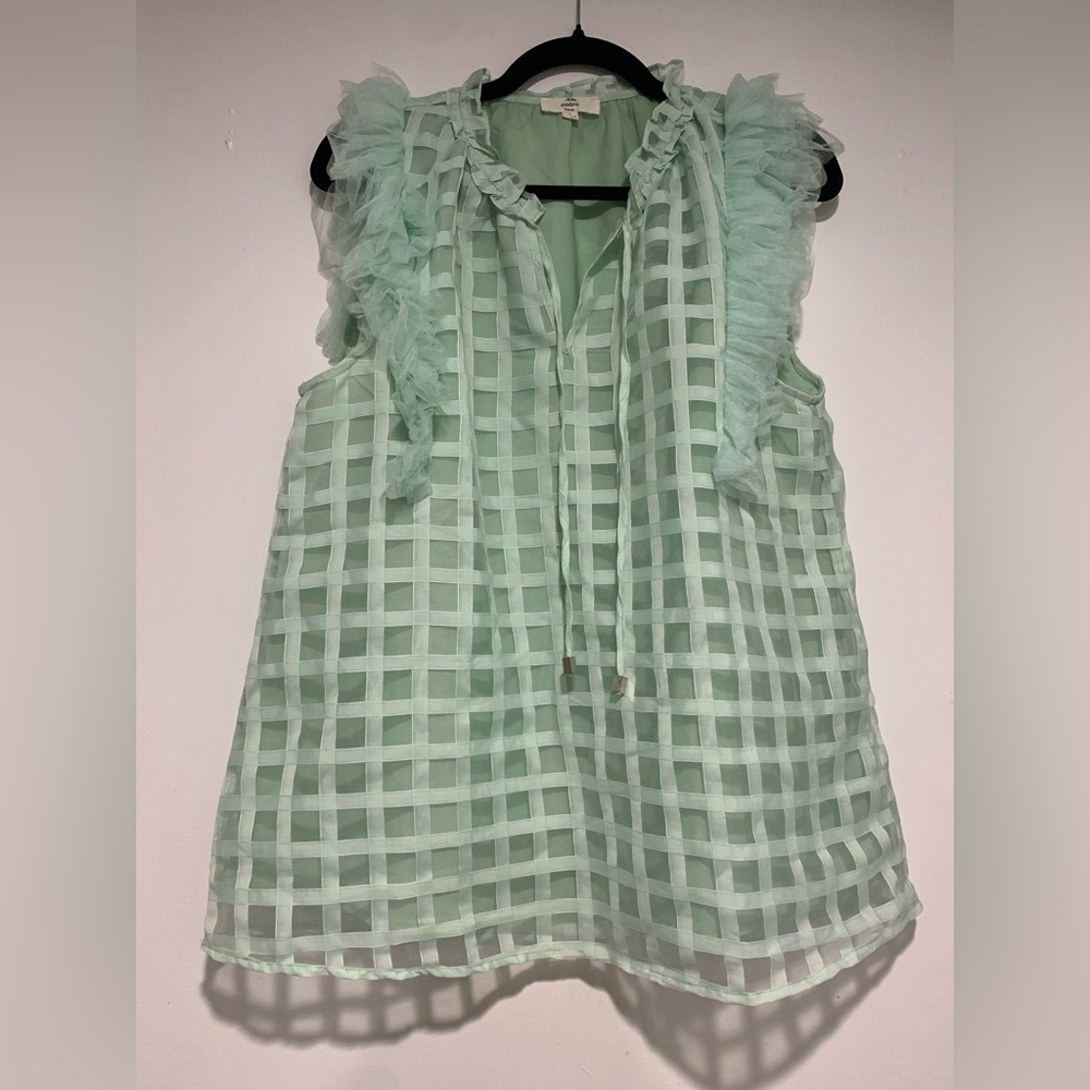 Light Green Ruffle Blouse